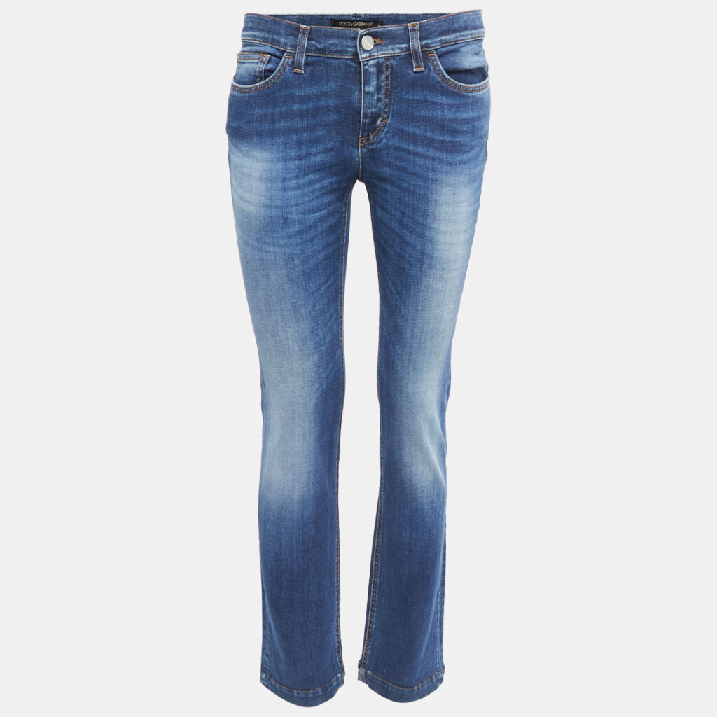 luxury-women-dolcegabbana-used-clothes-p828339-001 Dolce & Gabbana Blue Denim Girly Skinny Jeans M Waist 30"