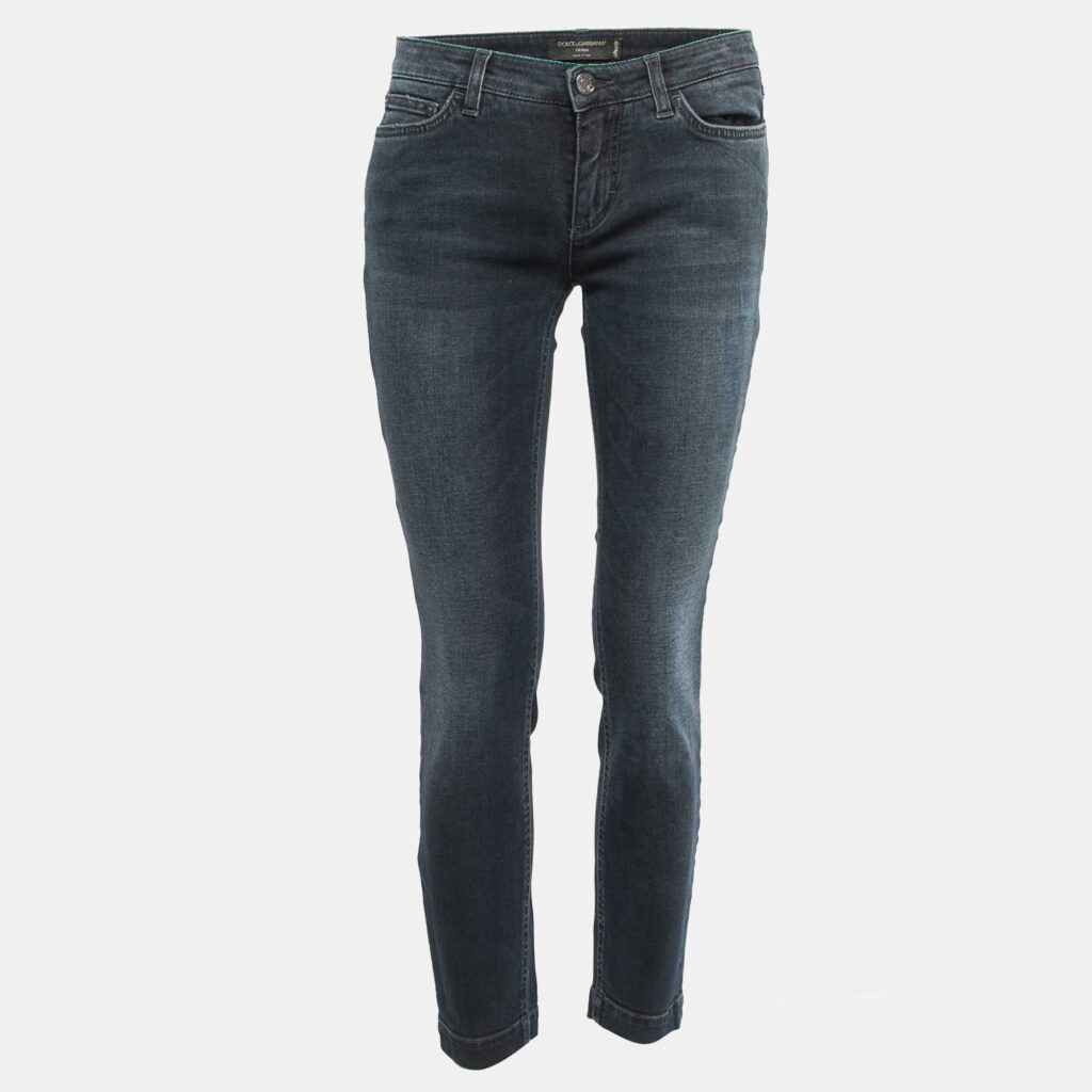 luxury-women-dolcegabbana-used-clothes-p828626-002 Dolce & Gabbana Grey Blue Denim Pretty Skinny Jeans M Waist 30"