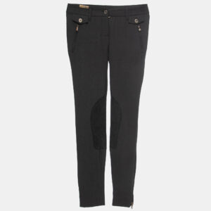 Dolce & Gabbana Black Wool Suede Trimmed Slim Fit Trousers XS