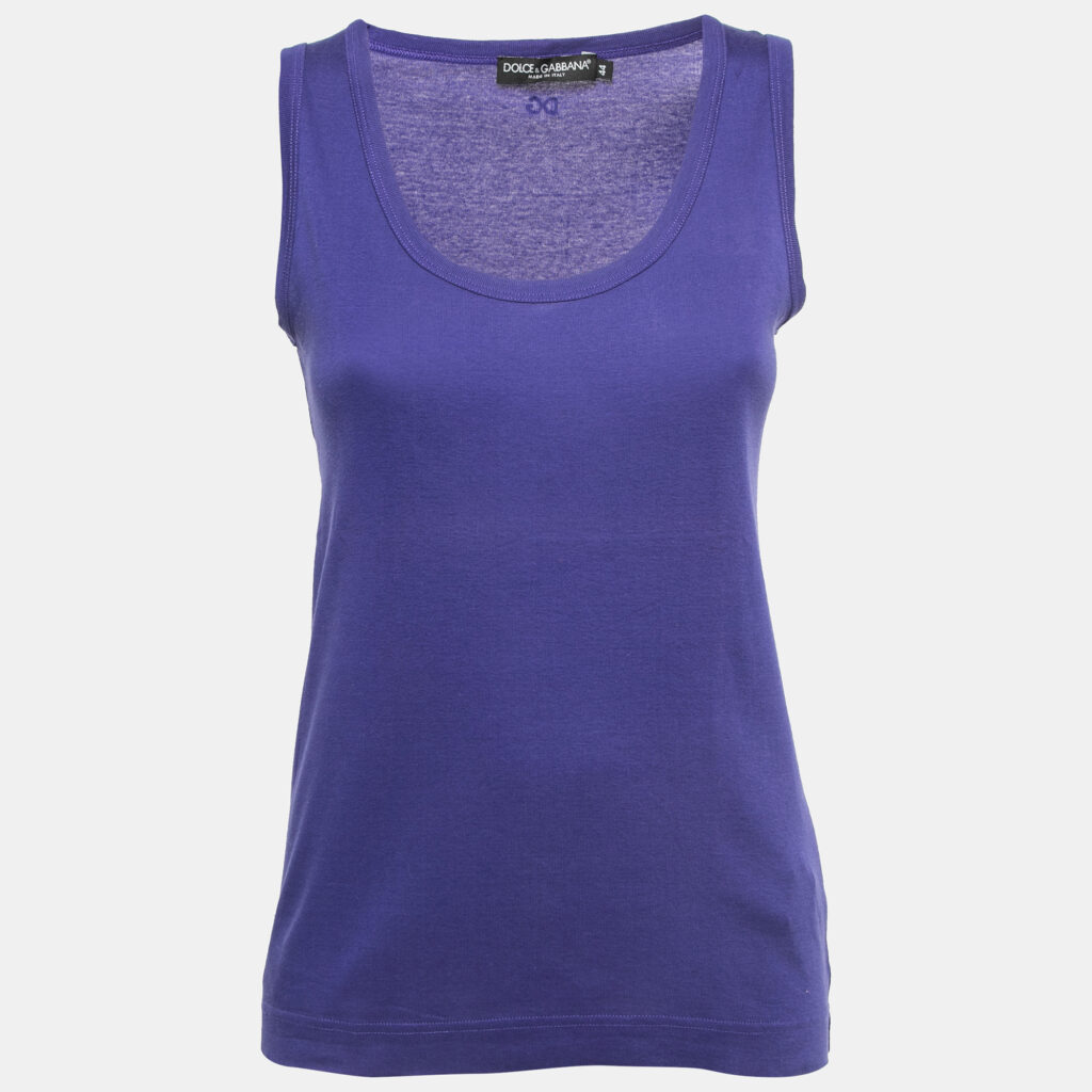 luxury-women-dolcegabbana-used-clothes-p861035-005 Dolce & Gabbana Purple Cotton Tank Top M