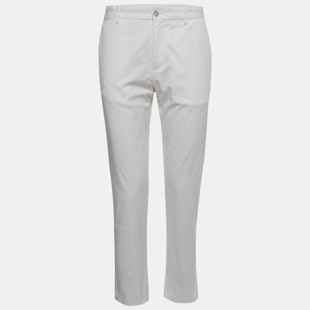 luxury-women-dolcegabbana-used-clothes-p912916-001 Dolce & Gabbana White Cotton Straight Fit Trousers L
