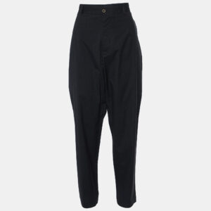 Dolce & Gabbana Black Pinstriped Cotton Tapered Trousers XXL