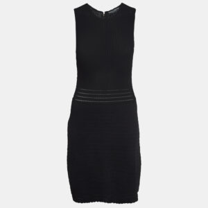 Dolce & Gabbana Black Knit Flared Sleeveless Mini Dress XS