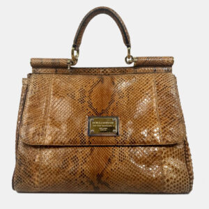 Dolce & Gabbana Sicily Python Leather Handbag