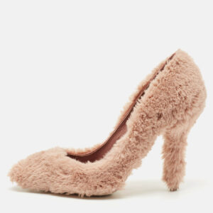 Dolce & Gabbana Old Rose Faux Fur Pumps Size 37.5