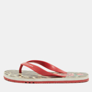 Dolce & Gabbana Red Rubber Thong Flats Size 34