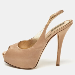 Dolce & Gabbana Brown Satin  Slingback Pumps Size 40