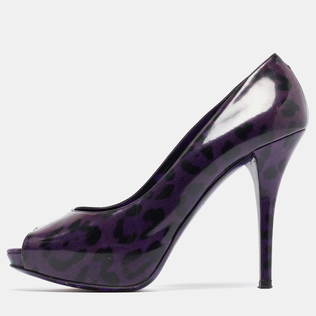 luxury-women-dolcegabbana-used-shoes-p951796-001 Dolce & Gabbana Purple Patent Peep Toe Pumps Size 41