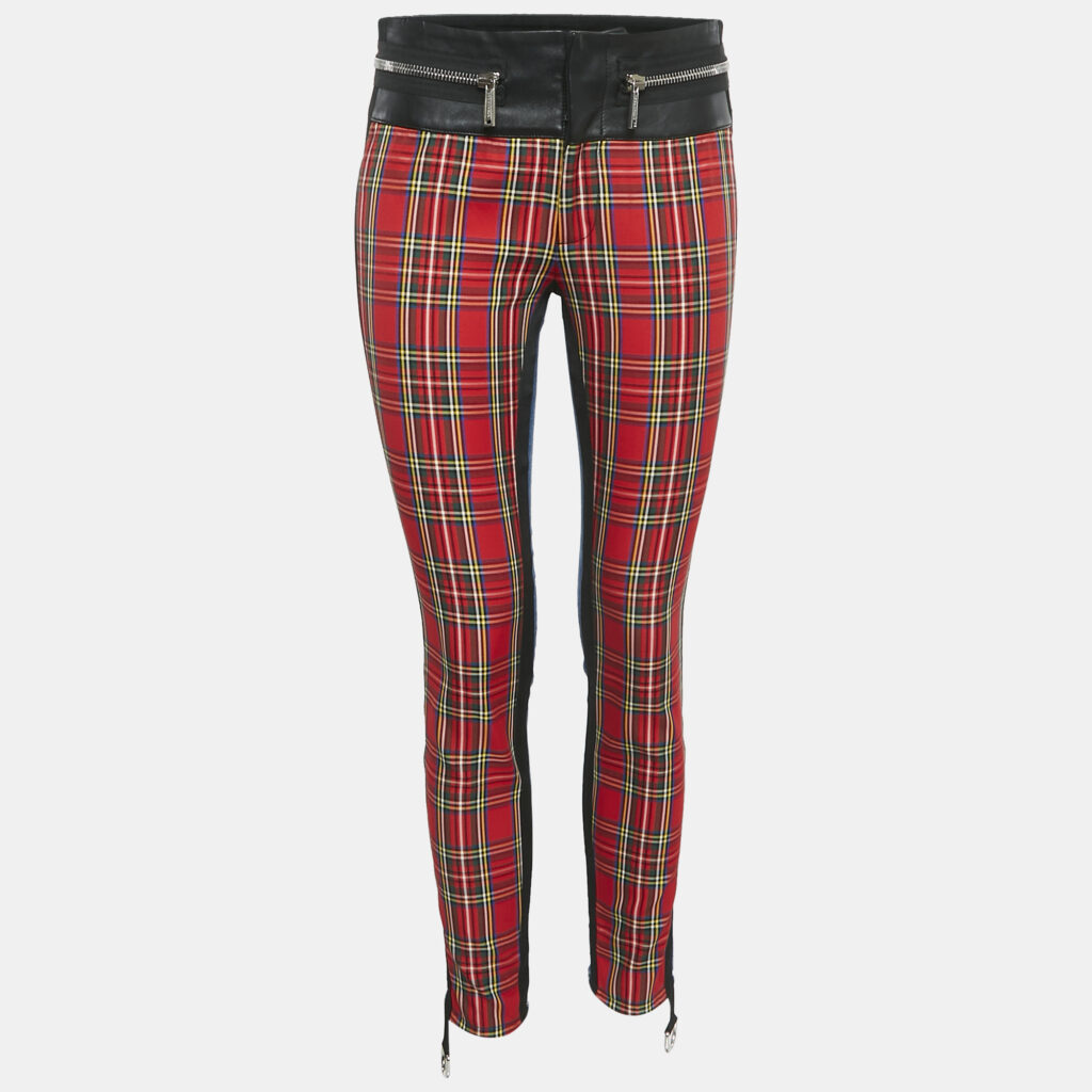 luxury-women-dsquared2-new-clothes-p1145349-001.jpg Dsquared2 Red/Blue Scottish Check and Denim Denise Fit Jeans S Waist 29'