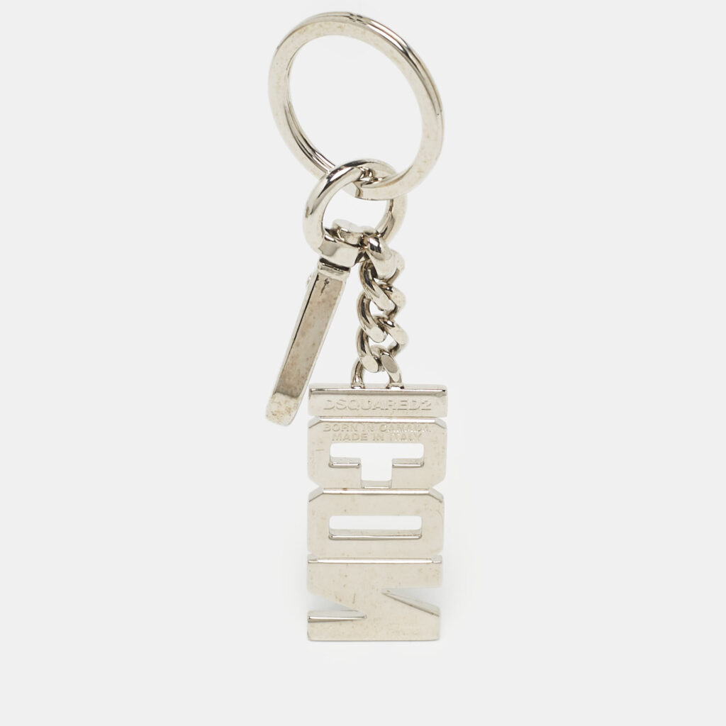 luxury-women-dsquared2-used-accessories-p1036027-002 Dsquared2 Icon Logo Silver Tone Key Ring