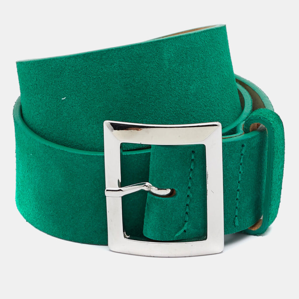 luxury-women-dsquared2-used-accessories-p975972-002 Dsquared2 Green Suede Buckle Belt M