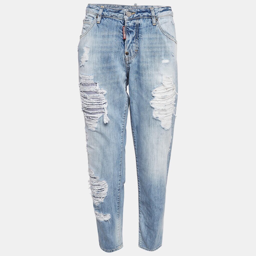 Dsquared2 Blue Distressed Denim Jeans M Waist 33"