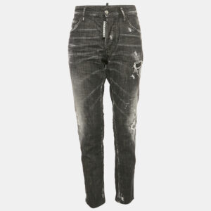 Dsquared2 Black Distressed Denim Dan Jeans S Waist 30"