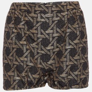 Dsquared2 Black/Brown Wicker Woven Jacquard Frayed Detail Shorts M