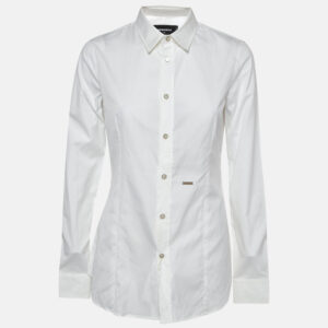 Dsquared2 White Cotton Buttoned Long Sleeve Shirt M