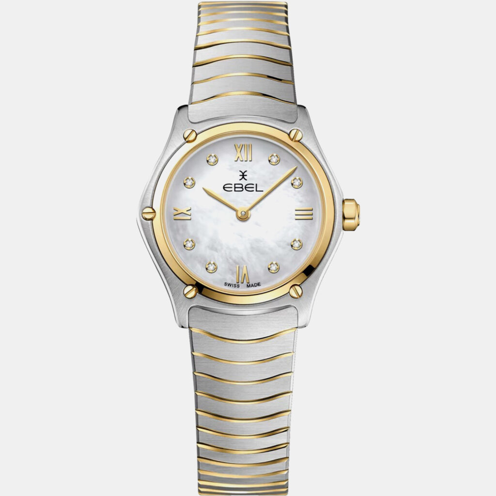 luxury-women-ebel-used-watches-p1152823-001 Ebel Silver Stainless Steel Sport 1216442A Quartz Women's Wristwatch 24 mm