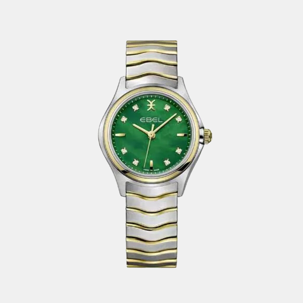 luxury-women-ebel-used-watches-p1152824-001 Ebel Green Stainless Steel Wave 1216440 Quartz Women's Wristwatch 30 mm
