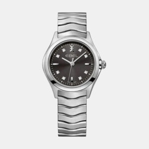 Ebel Black Stainless Steel Wave 1216316 Quartz Women's Wristwatch 30 mm