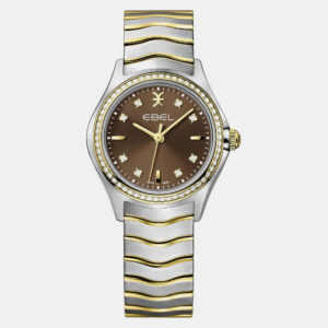 Ebel Brown Stainless Steel Wave 1216482 Quartz Women's Wristwatch 30mm