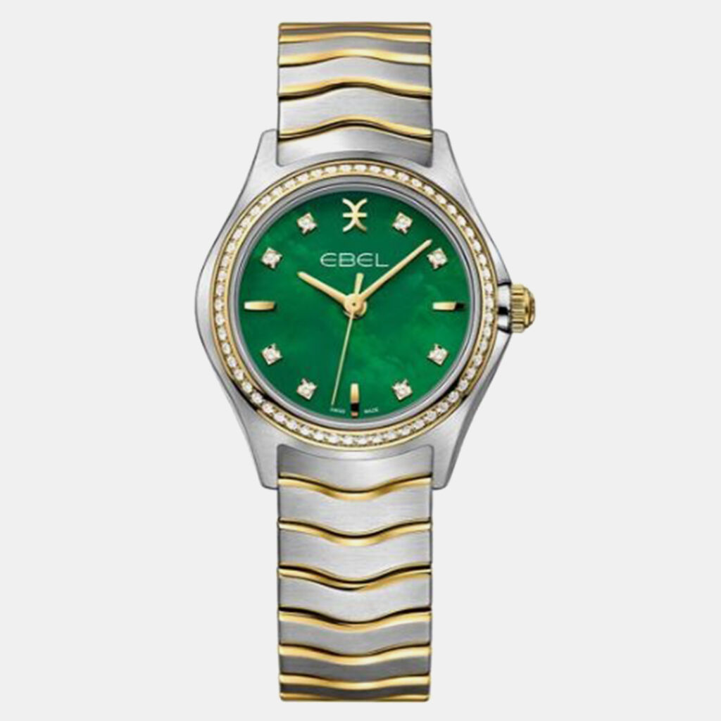 luxury-women-ebel-used-watches-p1152830-001 Ebel Green Stainless Steel Wave 1216516 Quartz Women's Wristwatch 30 mm