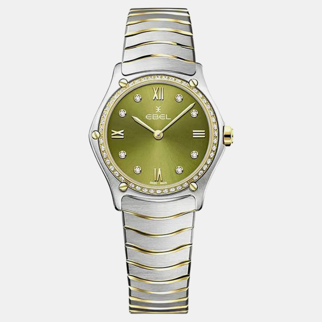 luxury-women-ebel-used-watches-p1152831-001 Ebel Green Stainless Steel Sport Classic 1216447A Quartz Women's Wristwatch 29 mm