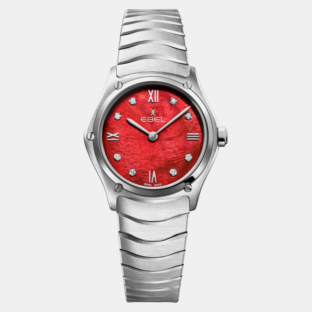 luxury-women-ebel-used-watches-p1152833-001 Ebel Red Stainless Steel Sport Classic 1216487A Quartz Women's Wristwatch 29mm