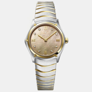 Ebel Beige Stainless Steel Sport Classic 1216488A Quartz Women's Wristwatch 30mm