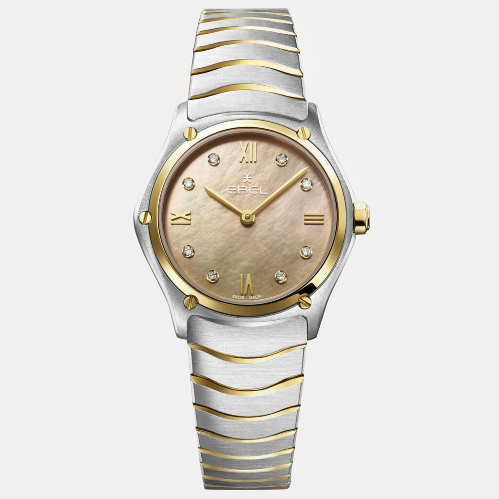 luxury-women-ebel-used-watches-p1152840-001 Ebel Beige Stainless Steel Sport Classic 1216488A Quartz Women's Wristwatch 30mm