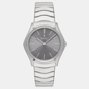 Ebel Silver Stainless Steel Sport Classic 1216524A Quartz Women's Wristwatch 33 mm
