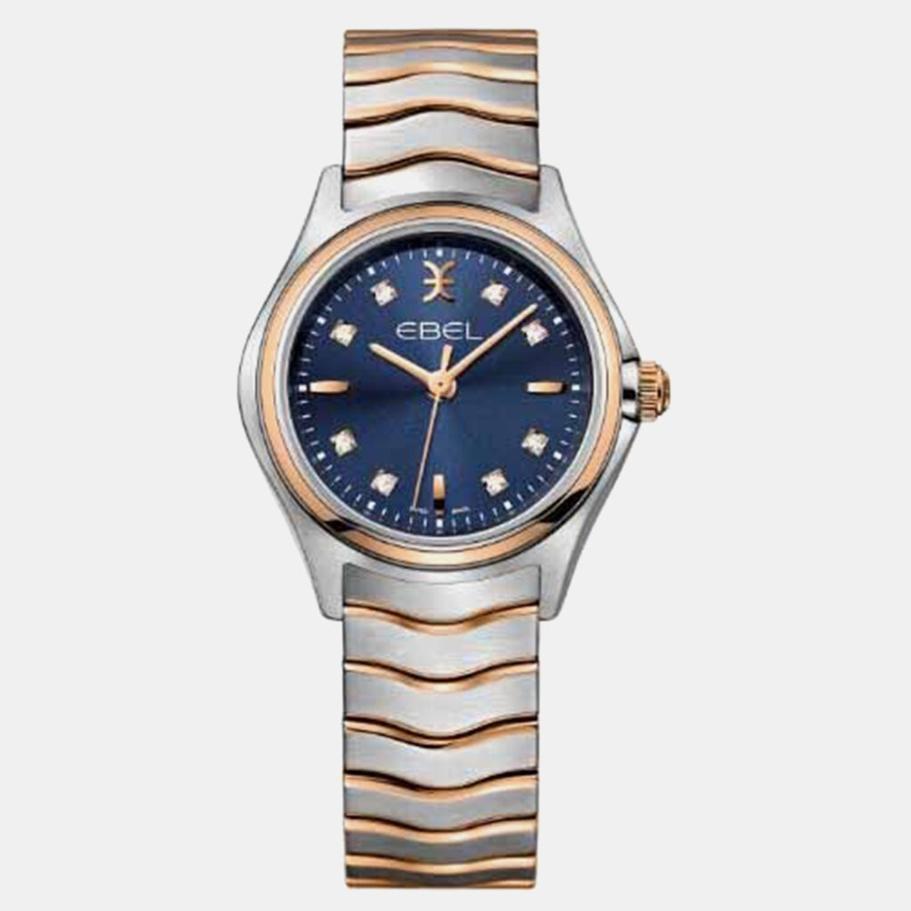 luxury-women-ebel-used-watches-p1152844-001 Ebel Blue Stainless Steel Wave 1216379 Quartz Women's Wristwatch 30 mm
