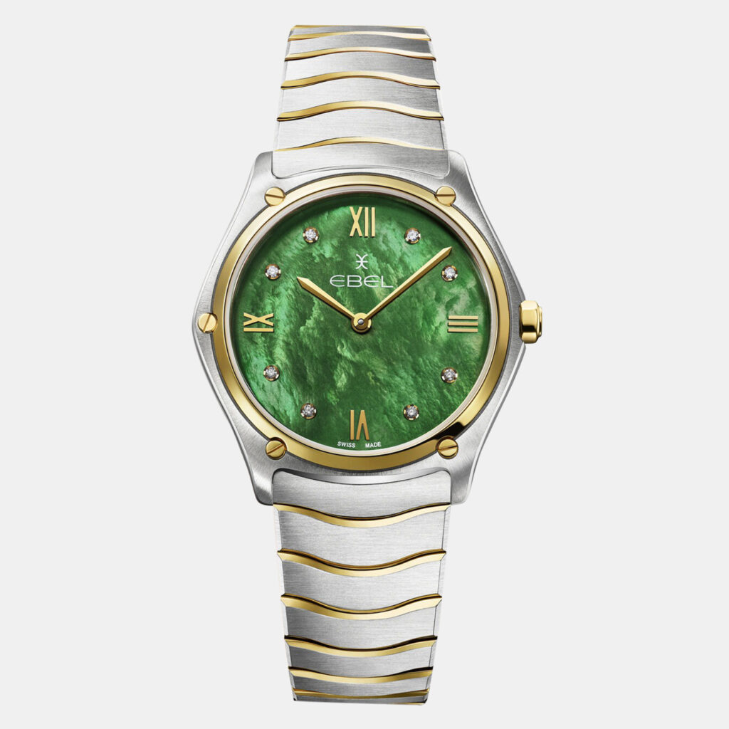 luxury-women-ebel-used-watches-p1152846-001 Ebel Green Stainless Steel Sport Classic 1216545 Quartz Women's Wristwatch 33mm