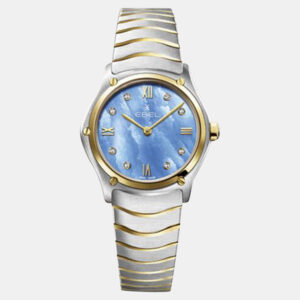 Ebel Blue Stainless Steel Sport Classic 1216596 Quartz Women's Wristwatch 29 mm