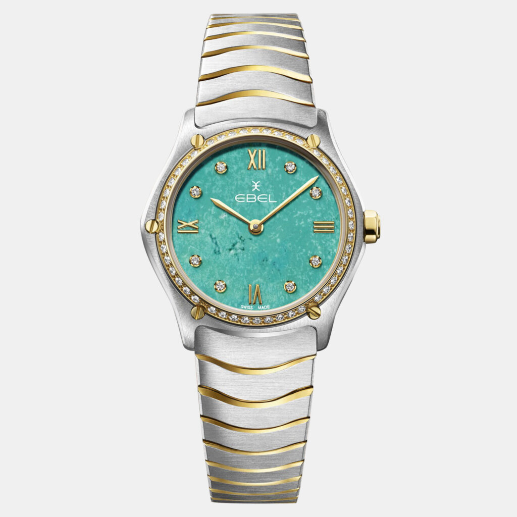 luxury-women-ebel-used-watches-p1152861-002 Ebel Turquoise Stainless Steel Sport Classic 1216599 Quartz Women's Wristwatch 30 mm