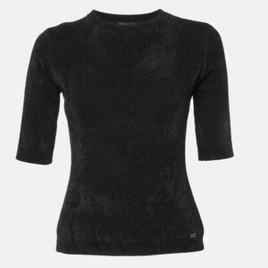 Elisabetta Franchi Black Knit Round Neck Sweater M