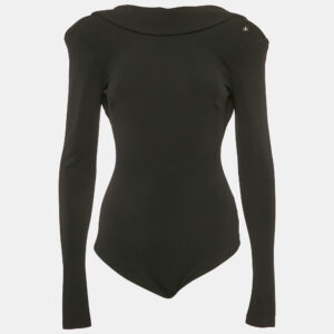 Elisabetta Franchi Black Jersey Full Sleeve Bodysuit M