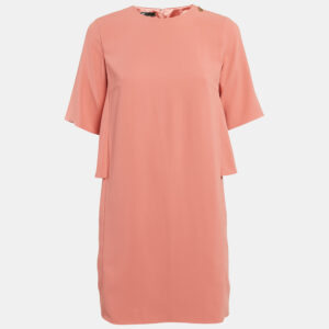 Elisabetta Franchi Peachy Pink Crepe Mini Dress M