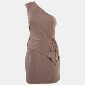 Elisabetta Franchi Mauve Jersey One Shoulder Mini Dress S