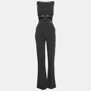 Elisabetta Franchi Black Crepe Sleeveless Jumpsuit M