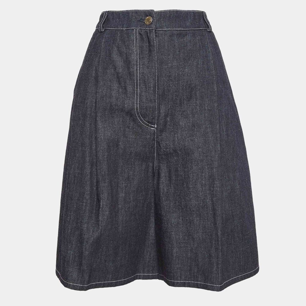 Emilia Wickstead Navy Denim Flared Shorts M