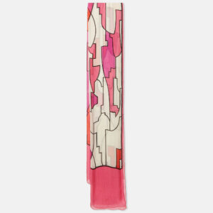 Emilio Pucci Pink/Red Printed Silk Scarf