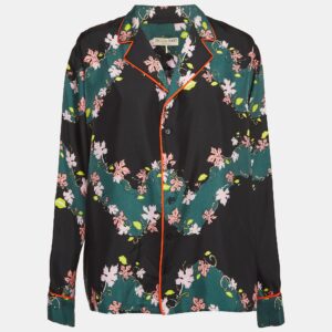 Emilio Pucci Green/Black Printed Silk Shirt S