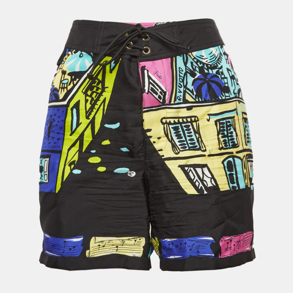 Emilio Pucci Multicolor Printed Silk Shorts S