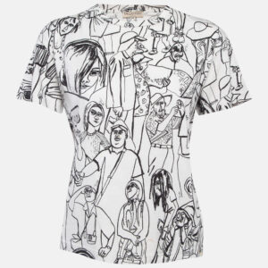 Emilio Pucci White Turisti Fiorentini Print Cotton T-Shirt S