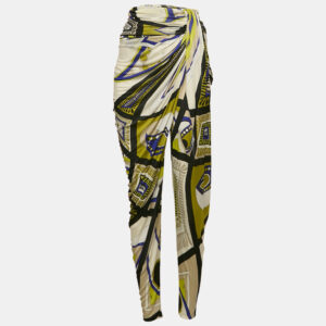Emilio Pucci Multicolor Printed Jersey Draped Trousers S