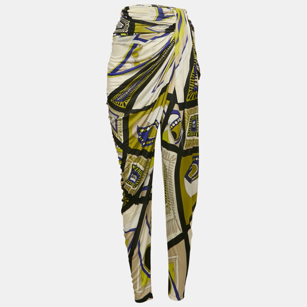luxury-women-emilio-pucci-used-clothes-p1155929-004 Emilio Pucci Multicolor Printed Jersey Draped Trousers S
