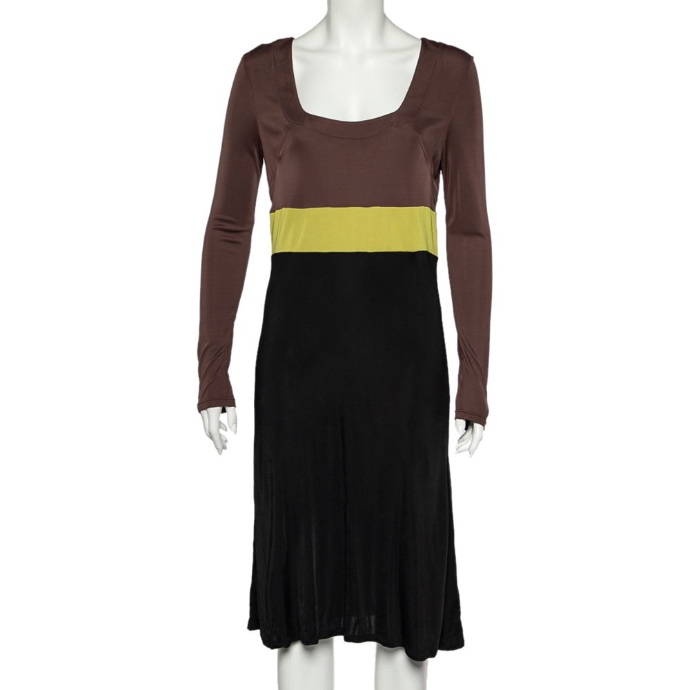 luxury-women-emilio-pucci-used-clothes-p521742-004-2 Emilio Pucci Firenze Black Colorblock Jersey Sheath Dress L