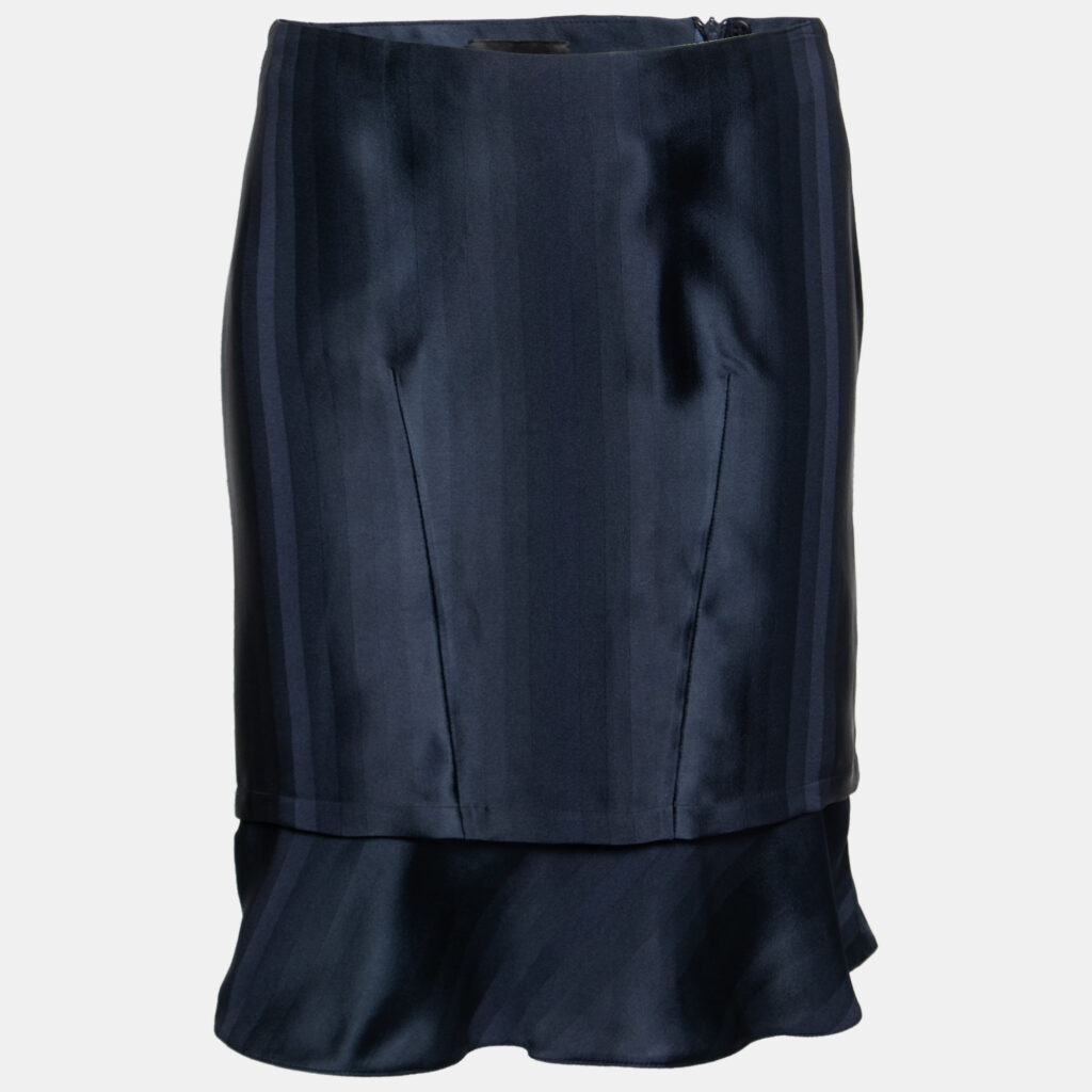 luxury-women-emporio-armani-new-clothes-p669415-001-1 Emporio Armani Navy Blue Satin Short Skirt S