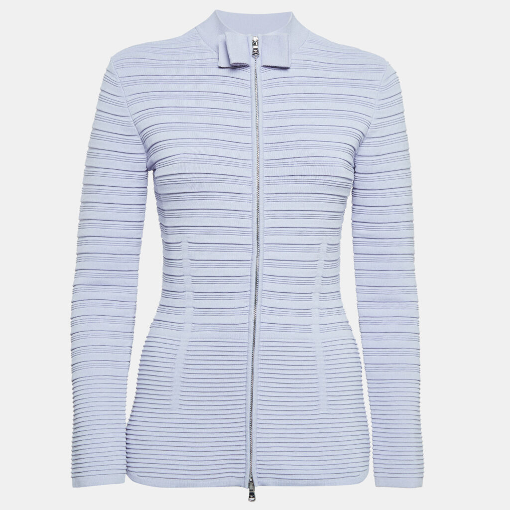 luxury-women-emporio-armani-used-clothes-p1033256-001 Emporio Armani Patterned Jersey Zip-Up High Neck Jacket M