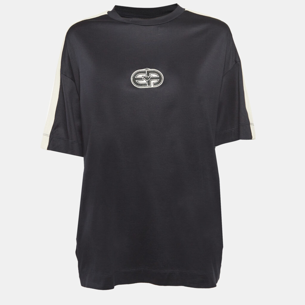 Emporio Armani Black Lyocell Blend Crewneck T-Shirt XL