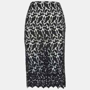 Emporio Armani Black Lace Midi Skirt S